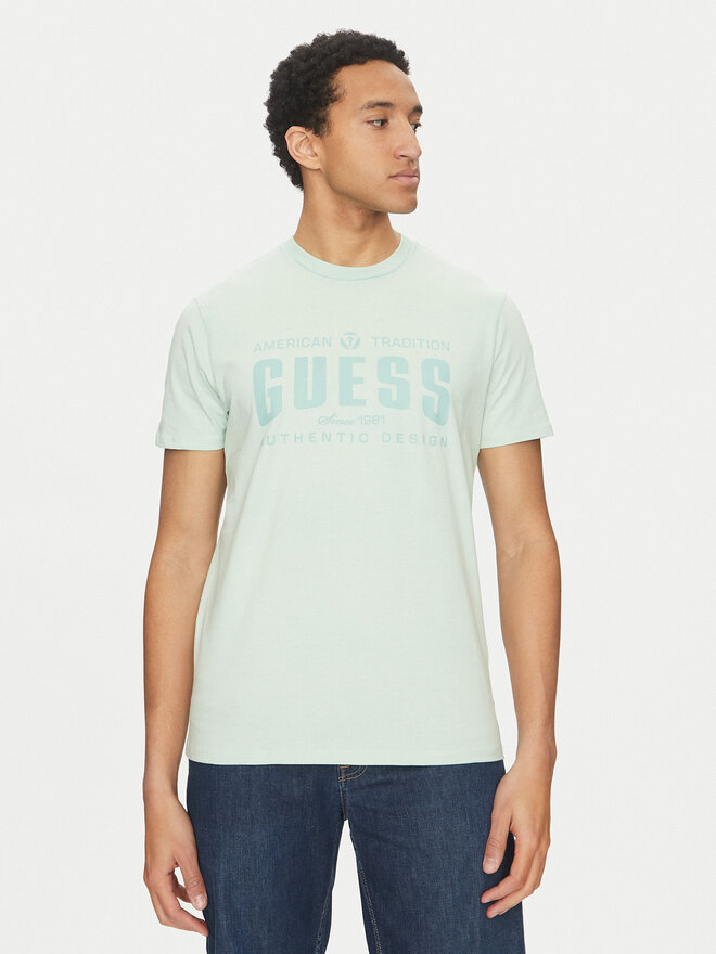 Guess Guess Marškinėliai M5GI27 KBW41 Žalia Regular Fit