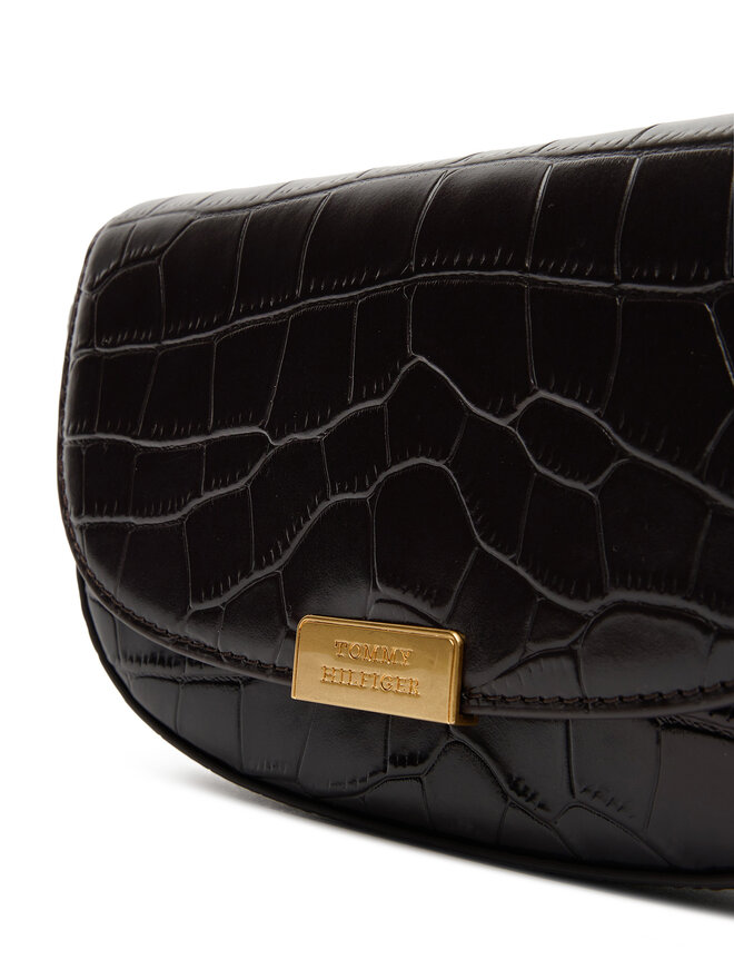 Tommy Hilfiger Ročna torba Tommy Hilfiger Party Le Mini Crossover Croc AW0AW18203 Rjava