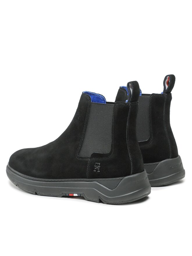 Tommy Hilfiger Μποτάκια με λάστιχο Tommy Hilfiger Premium Th Suede Hybrid Chelsea FM0FM04683 Μαύρο