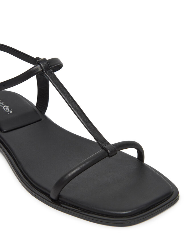 Calvin Klein Σανδάλια Calvin Klein Flat Sandal Squared Buckle Lth HW0HW02556 Μαύρο