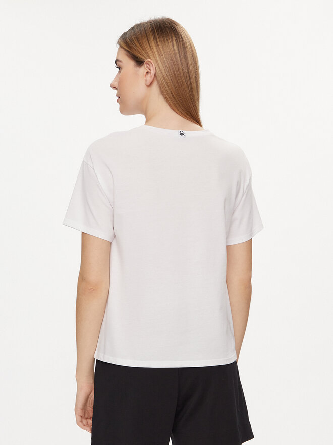 United Colors Of Benetton United Colors Of Benetton Μπλούζα πιτζάμας 30963M04R Λευκό Regular Fit