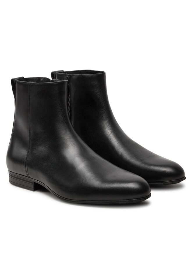 Calvin Klein Šnurovacia obuv Calvin Klein Boot W/ Zip Lth HM0HM01501 Čierna
