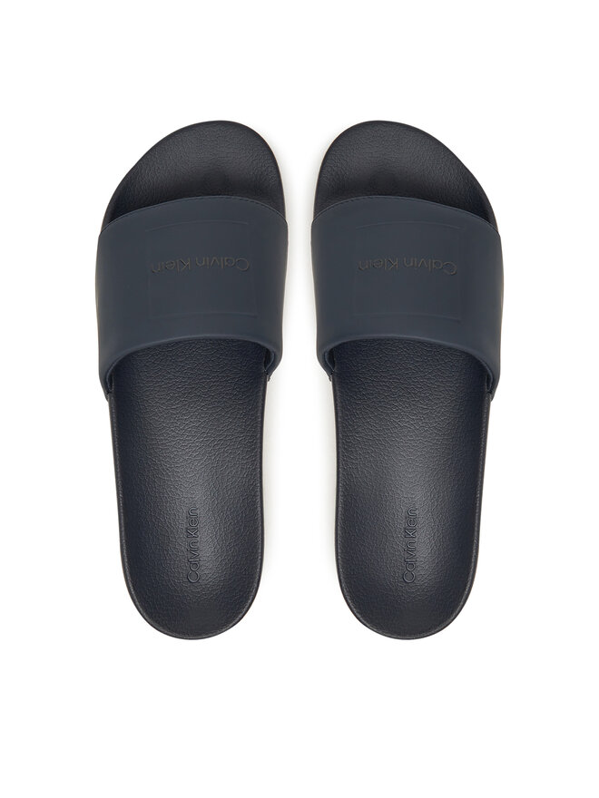 Calvin Klein Šľapky Calvin Klein Pool Slide W/ Ck Square HM0HM01754 Tmavomodrá