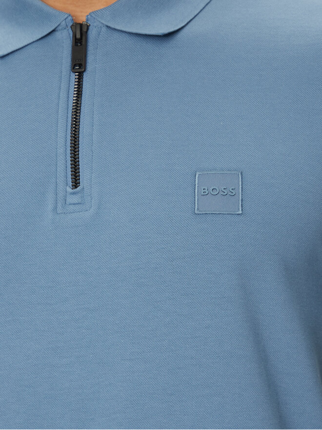 BOSS BOSS Поло Passerzip 50537507 Блакитний Slim Fit