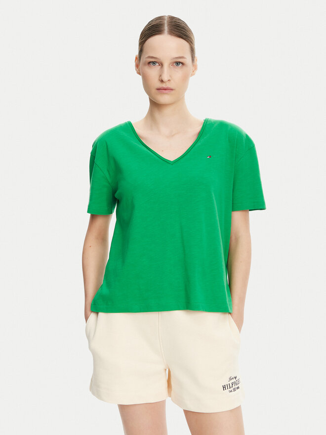 Tommy Hilfiger Tommy Hilfiger Marškinėliai WW0WW43901 Žalia Relaxed Fit