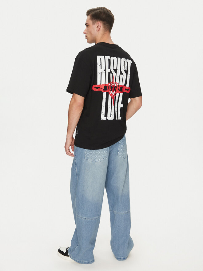 Karl Kani Karl Kani Marškinėliai Resist Love 60300349 Juoda Relaxed Fit