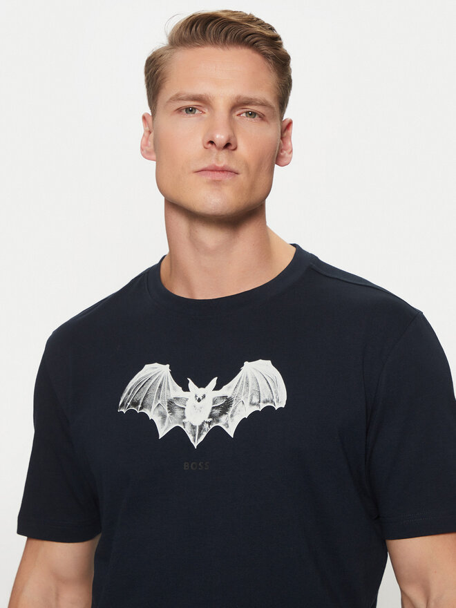 BOSS BOSS Póló Spiderbat 50534924 Sötétkék Regular Fit