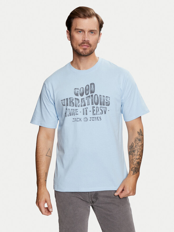 Jack&Jones Jack&Jones Marškinėliai Jprbluhippy 12255860 Mėlyna Regular Fit