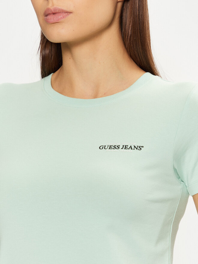 Guess Jeans Guess Jeans Marškinėliai W4YI02 J1314 Žalia Regular Fit