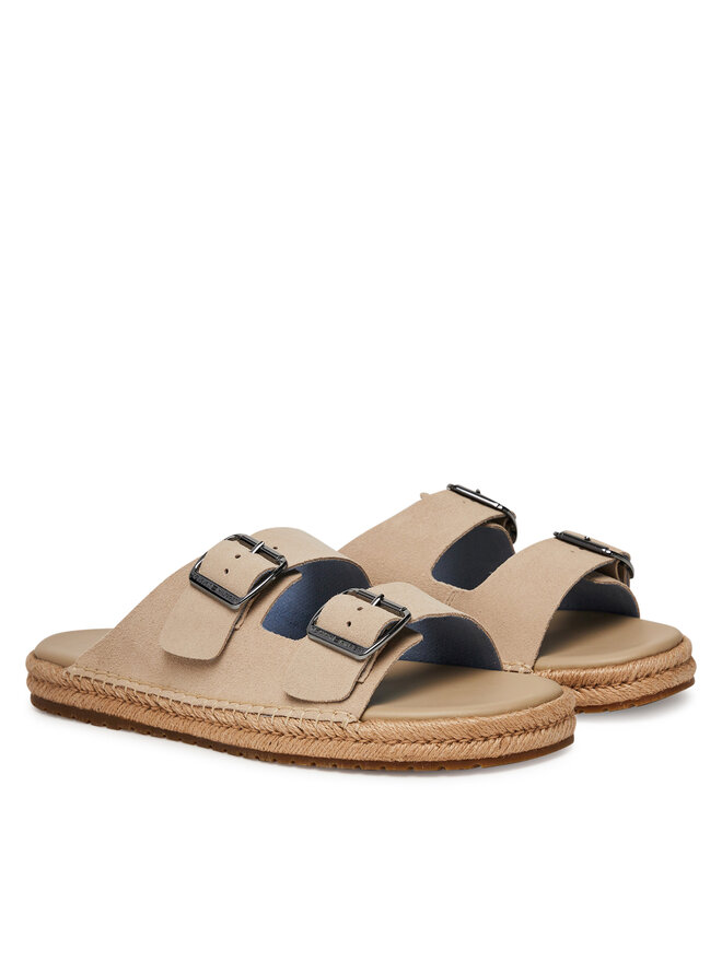 Tommy Hilfiger Espadrile Tommy Hilfiger Flex Jutte Hilfiger Suede Sandal FM0FM05503 Bej