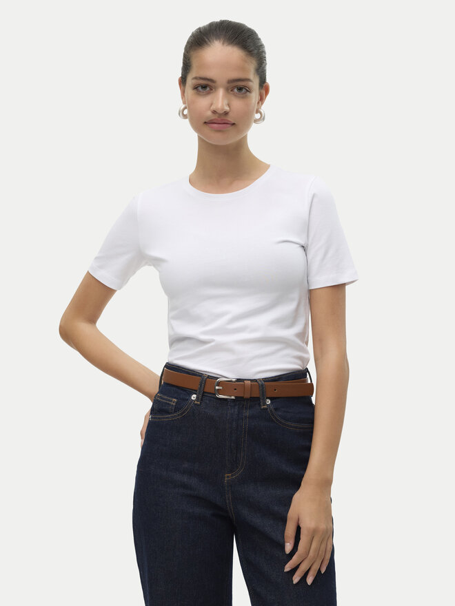 Vero Moda Vero Moda Marškinėliai Lulu 10323755 Balta Regular Fit