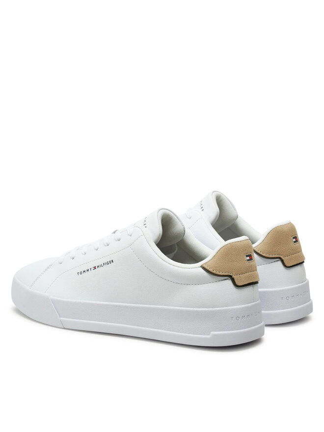 Tommy Hilfiger Sneakersy Tommy Hilfiger Th Court Lth Detail Ess FM0FM05367 Biały