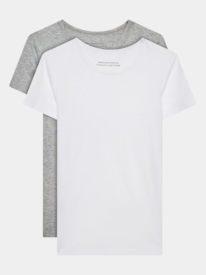 United Colors Of Benetton United Colors Of Benetton 2er-Set T-Shirts 3OP80M018 Grau Regular Fit