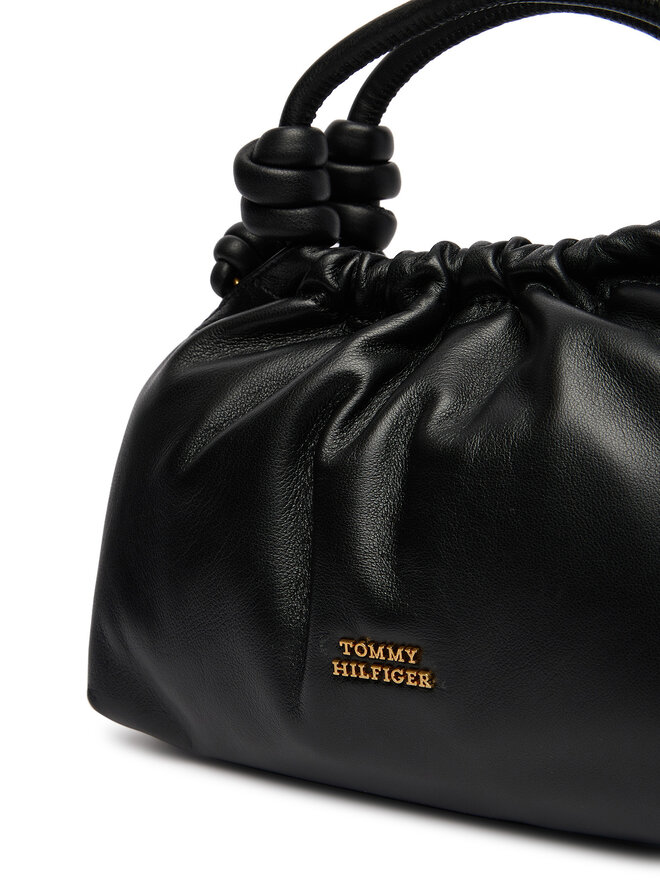 Tommy Hilfiger Handtasche Tommy Hilfiger Th Soft Leather Med Crossover AW0AW18369 Schwarz