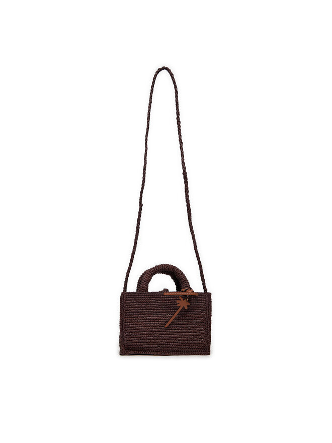 Manebi Torebka Manebi Handcrafted Raffia Sunset Bag Mini V 7.4 CO Brązowy