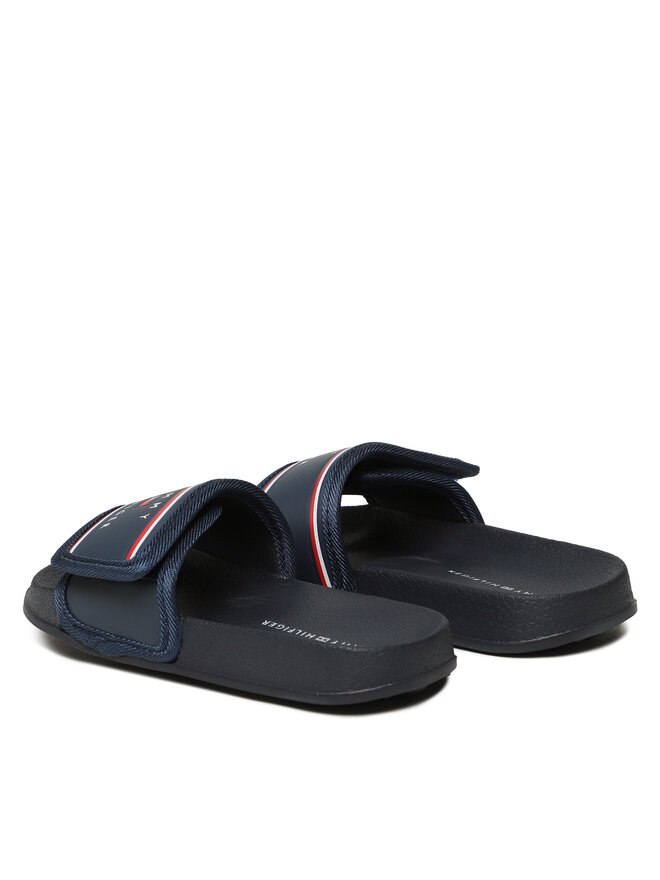 Tommy Hilfiger Nazouváky Tommy Hilfiger Maxi Velcro Pool Slide T3B0-32934-1172 M Tmavomodrá