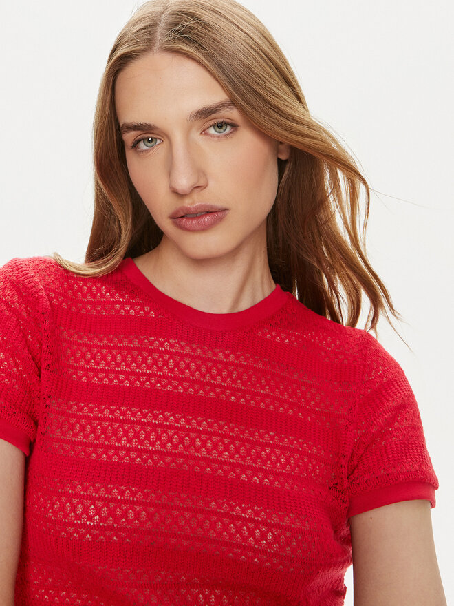 Pieces Pieces Camiseta Agda 17148867 Rojo Loose Fit