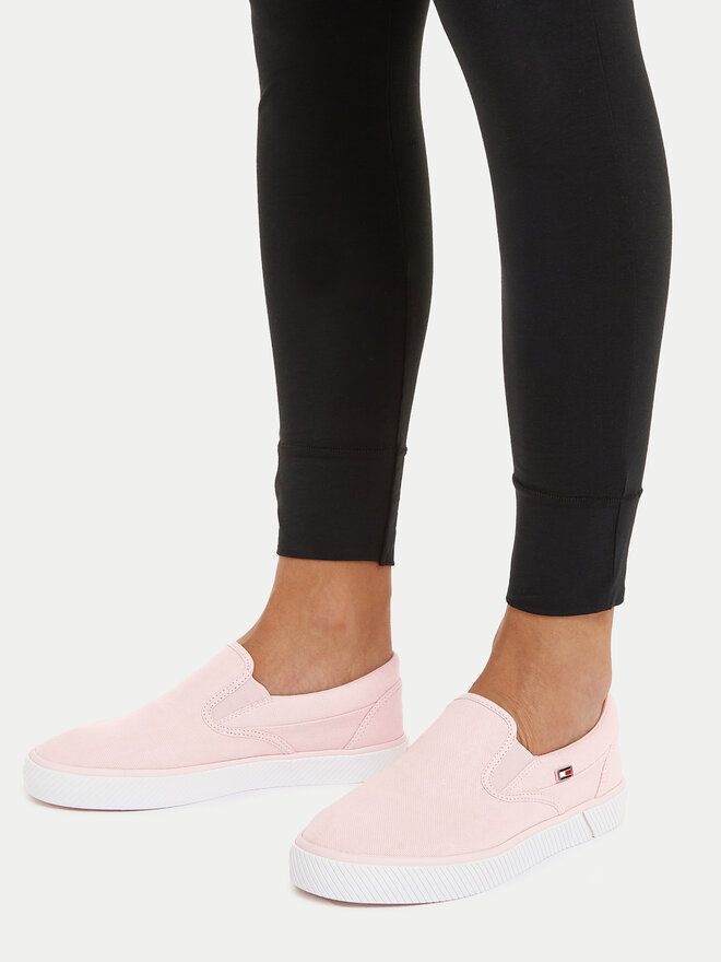 Tommy Hilfiger Sneakers aus Stoff Tommy Hilfiger Vulc Canvas Slip-On Sneaker FW0FW08065 Rosa
