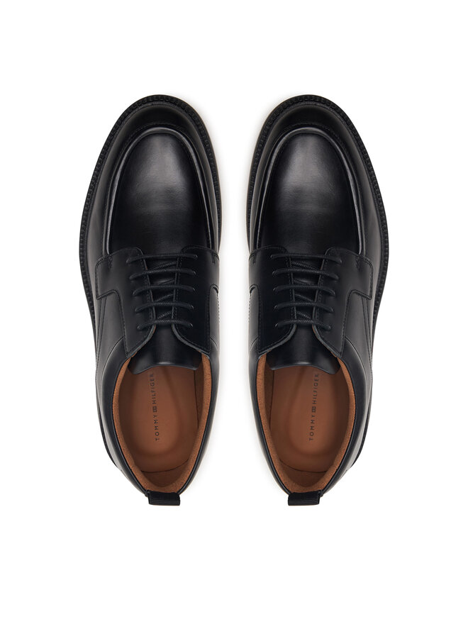 Tommy Hilfiger Halbschuhe Tommy Hilfiger Corporate Casual Lth Deck Shoe FM0FM05979 Schwarz