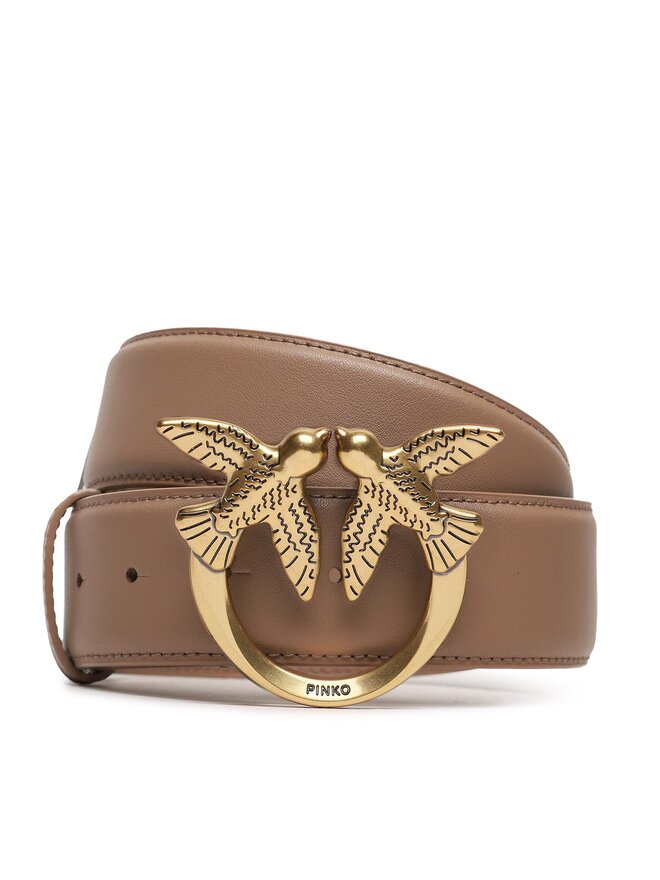 PINKO Damengürtel Pinko Love Berry H4 Belt AI 23-23 PLT01 100120 A0F1 Braun