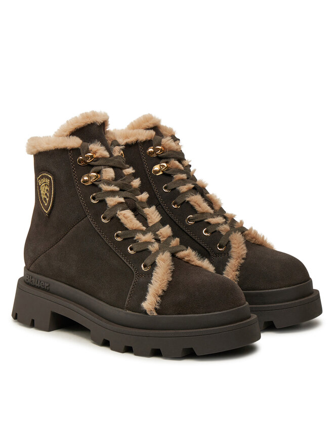 Blauer Schnürstiefeletten Blauer F4KIMMEL06 Braun