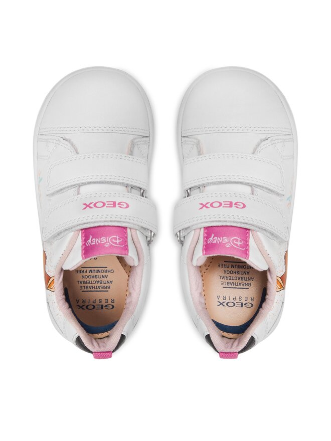 Geox Mädchen Sneakers New Flick Girl B – Atmungsaktiv, Mit Klett, Herzchen-Detail