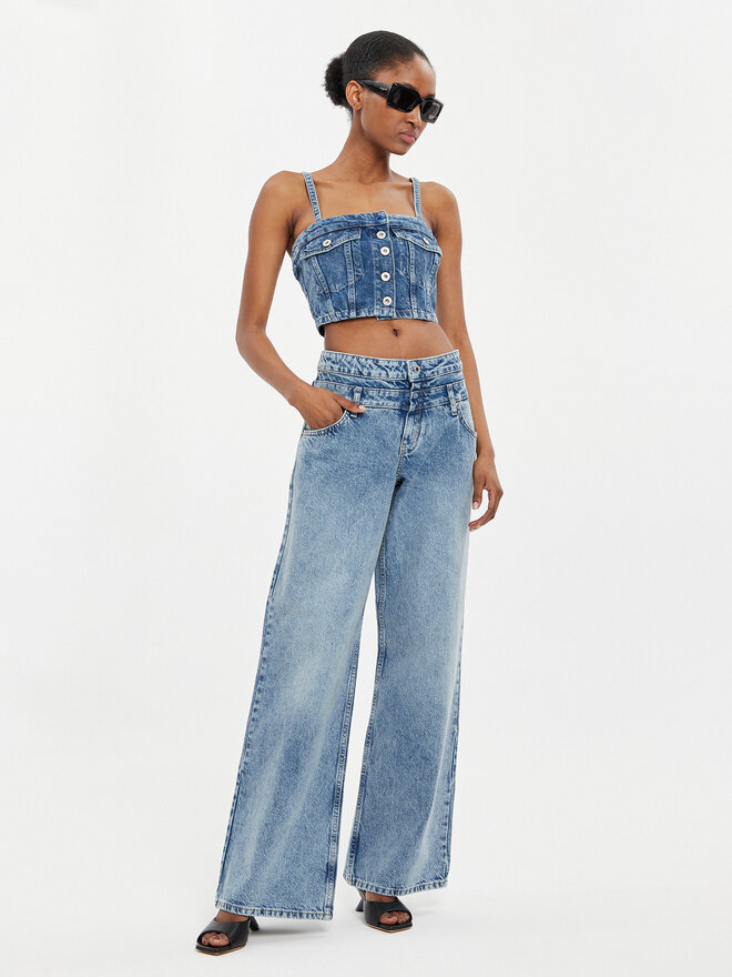 Karl Lagerfeld Jeans Karl Lagerfeld Jeans Топ 241J1600 Голубий Slim Fit