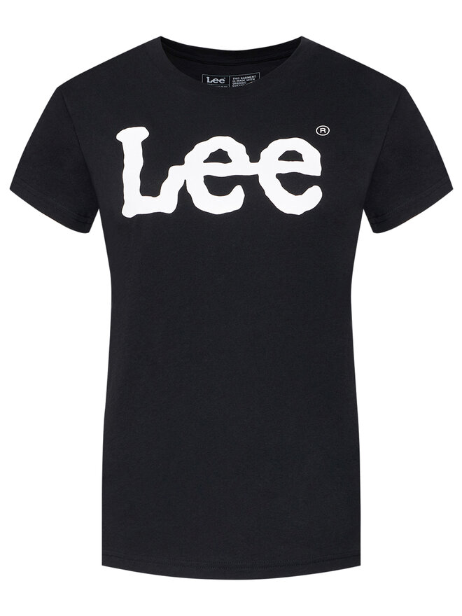 Lee Lee Marškinėliai Logo Tee L42UER01 112109467 Juoda Regular Fit