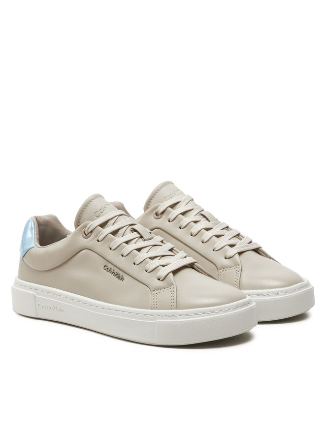 Calvin Klein Snīkeri Calvin Klein Cupsole Lace Up W/Ml Lth HW0HW02119 Bēšs
