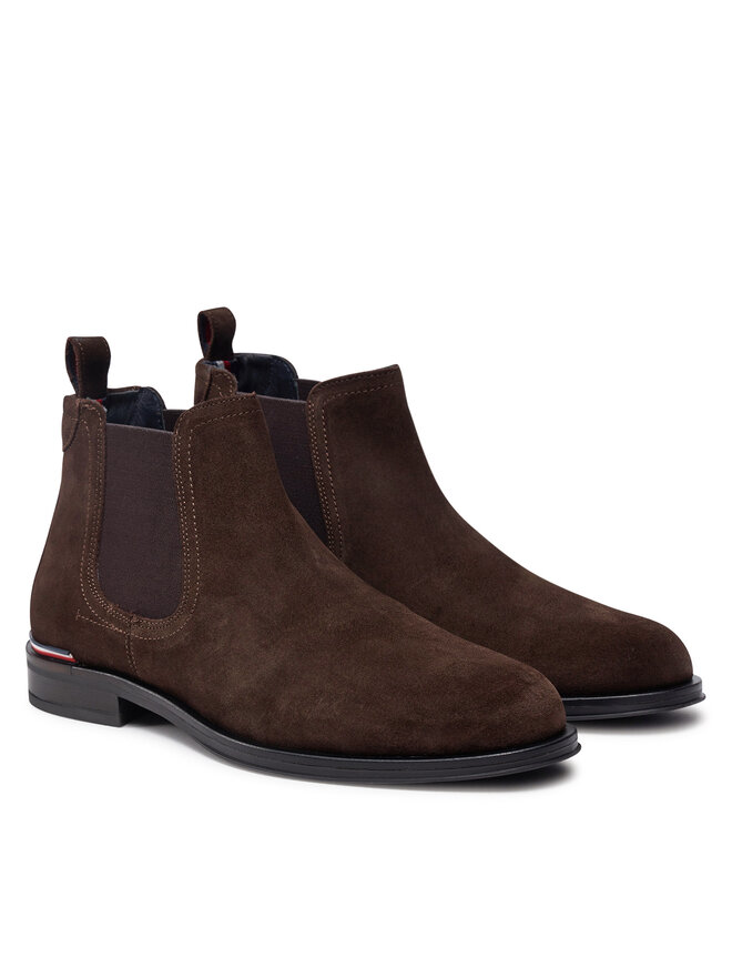 Tommy Hilfiger Μποτάκια με λάστιχο Tommy Hilfiger Core Rwb Hilfiger Suede Chelsea FM0FM04757 Καφέ