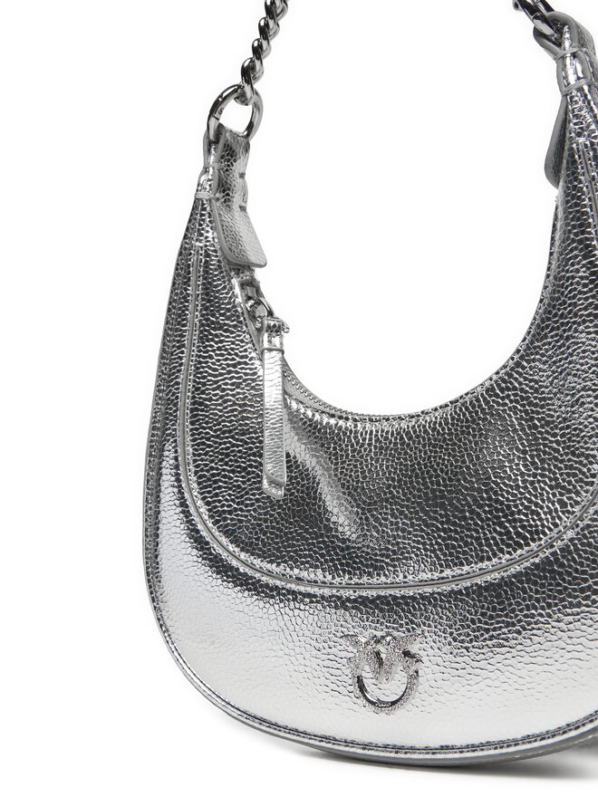 PINKO Torebka PINKO Brioche Hobo Mini AI 24-25 PLTT 101433 A204 Srebrny