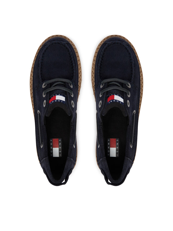 Tommy Jeans Halbschuhe Tommy Jeans Tjw Archive '01 Low Boat Shoe EN0EN03157 Dunkelblau