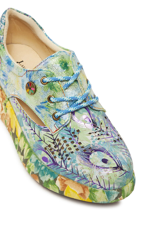 Laura Vita Damen Sneaker Nikito 62 - Plateausneaker Mit Blumenmuster