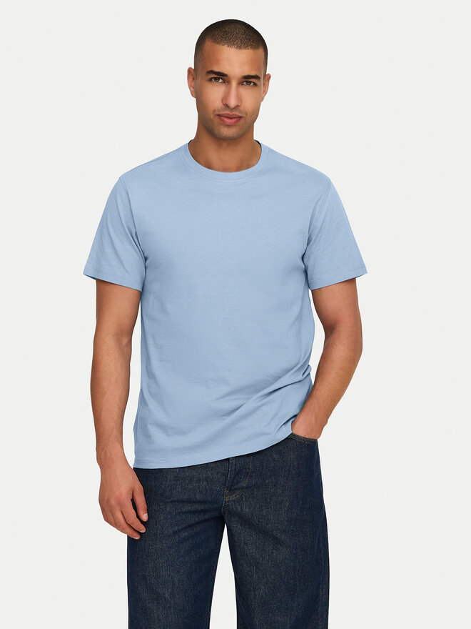 Only & Sons Only & Sons Marškinėliai 22025208 Žydra Regular Fit