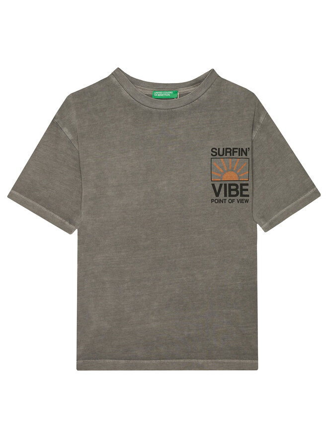 United Colors Of Benetton United Colors Of Benetton T-Shirt 3PCMC10N7 Grau Regular Fit