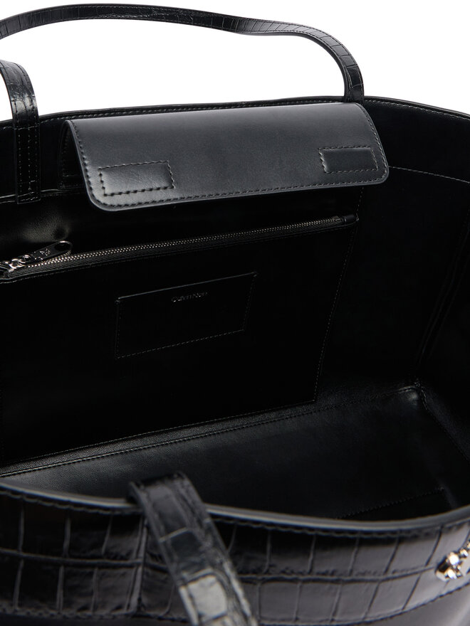 Calvin Klein Handtasche Calvin Klein Ck Croc Snap Large Tote LV04F3904G Schwarz