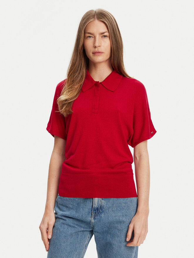Tommy Hilfiger Tommy Hilfiger Pólóing WW0WW45652 Piros Regular Fit