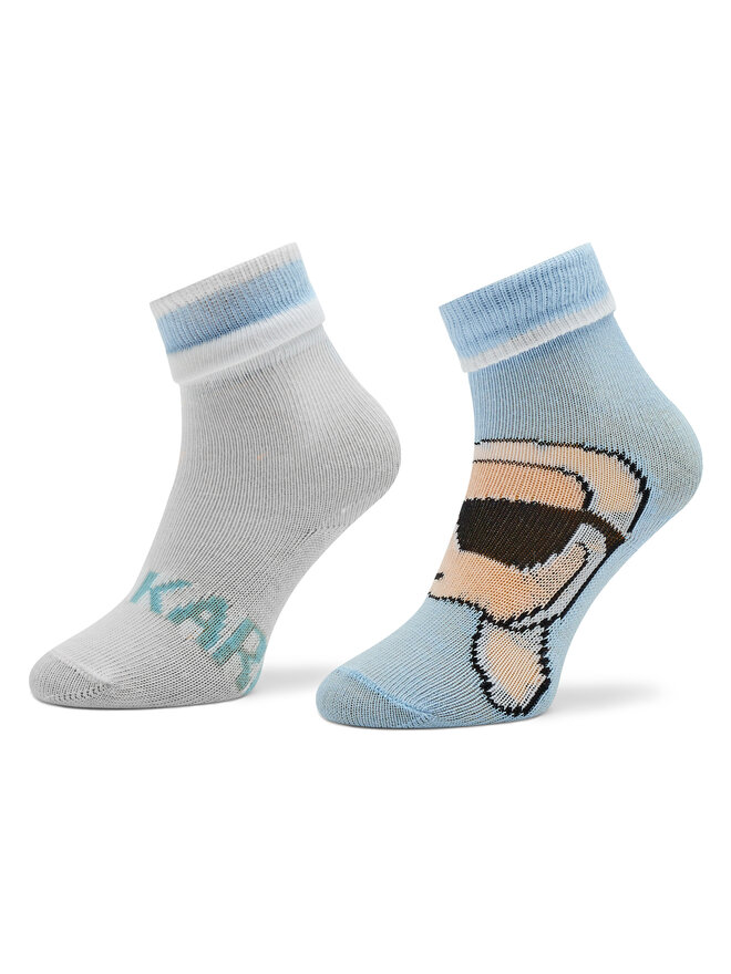 Karl Lagerfeld Kids Zestaw 2 par wysokich skarpet dziecięcych Karl Lagerfeld Kids Z90047 Niebieski