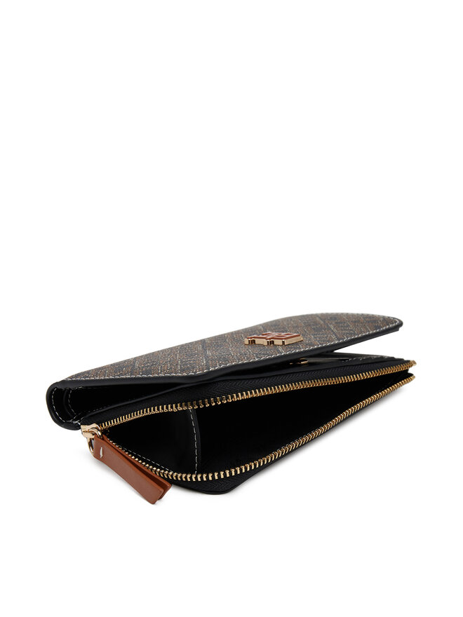 Tommy Hilfiger Velká dámská peněženka Tommy Hilfiger Th Monoplay Leather Med 7 Wallet AW0AW17417 Černá