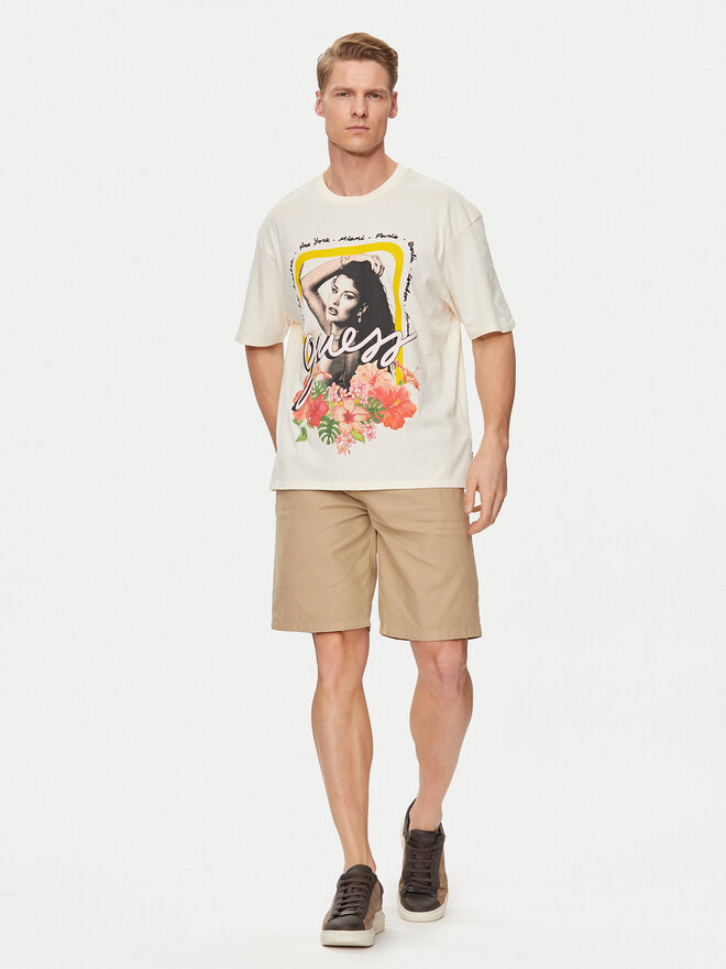 Guess Guess Camiseta M4GI12 K9RM1 Beis Regular Fit