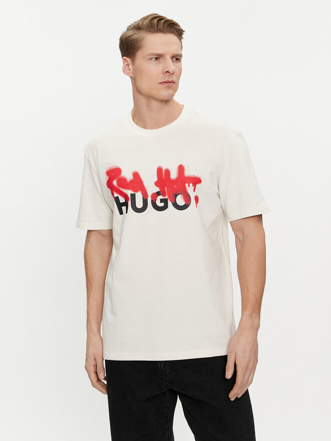 HUGO HUGO Camiseta Dinricko 50508513 Blanco Relaxed Fit