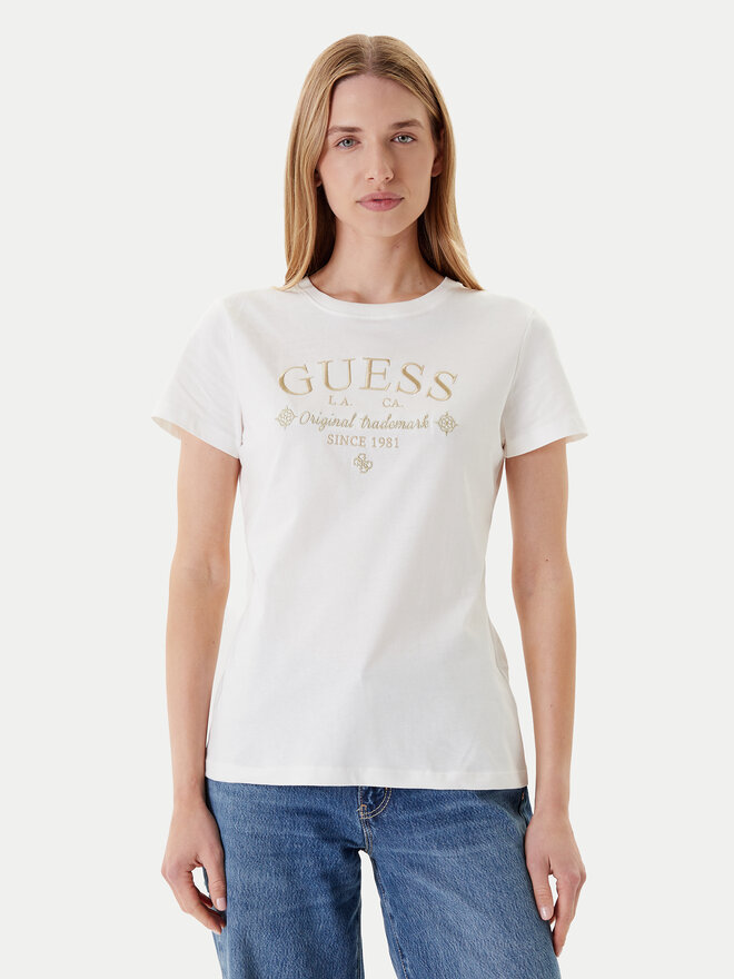 Guess Guess Marškinėliai V5YI03 I3Z14 Balta Regular Fit