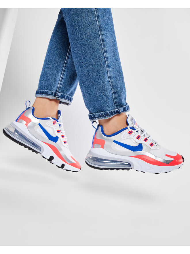 Nike air max 270 react white flash crimson best sale