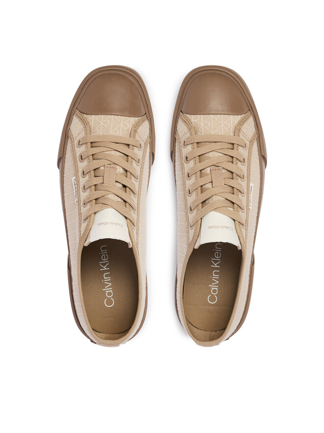 Calvin Klein Sneakers aus Stoff Calvin Klein Vulc Low Laceup Aop Canvas HW0HW03142 Beige