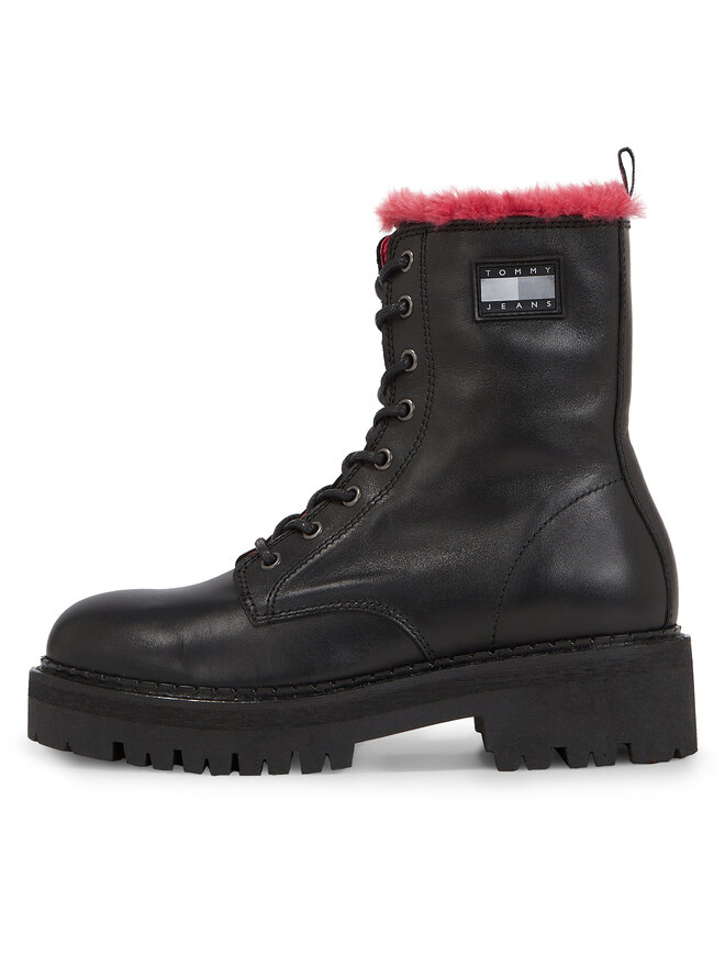 Tommy Jeans Μποτάκια Tommy Jeans Tjw W Urban Boot Smooth Ltr Wl EN0EN02402 Μαύρο