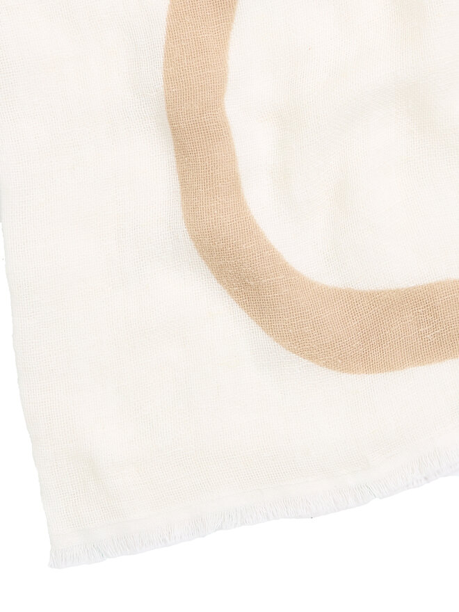 Calvin Klein Szal Calvin Klein Bold Logo Cotton Hemp Scarf K60K612975 Écru