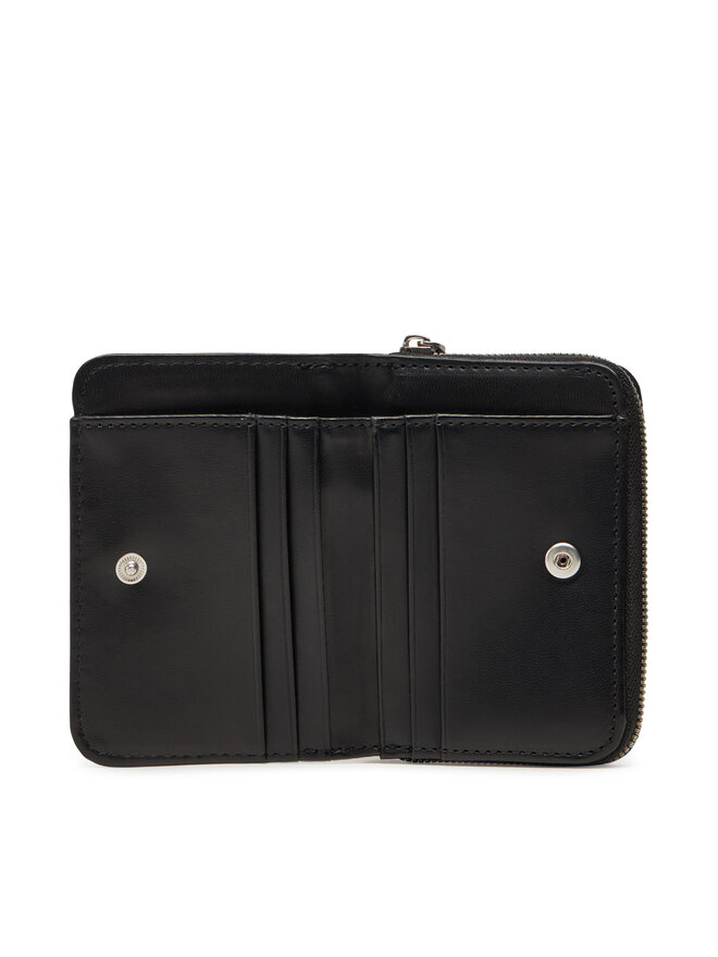 Calvin Klein Jeans Mały Portfel Damski Calvin Klein Jeans Sculpted Med Flap Zip Around LV04K1004G Czarny
