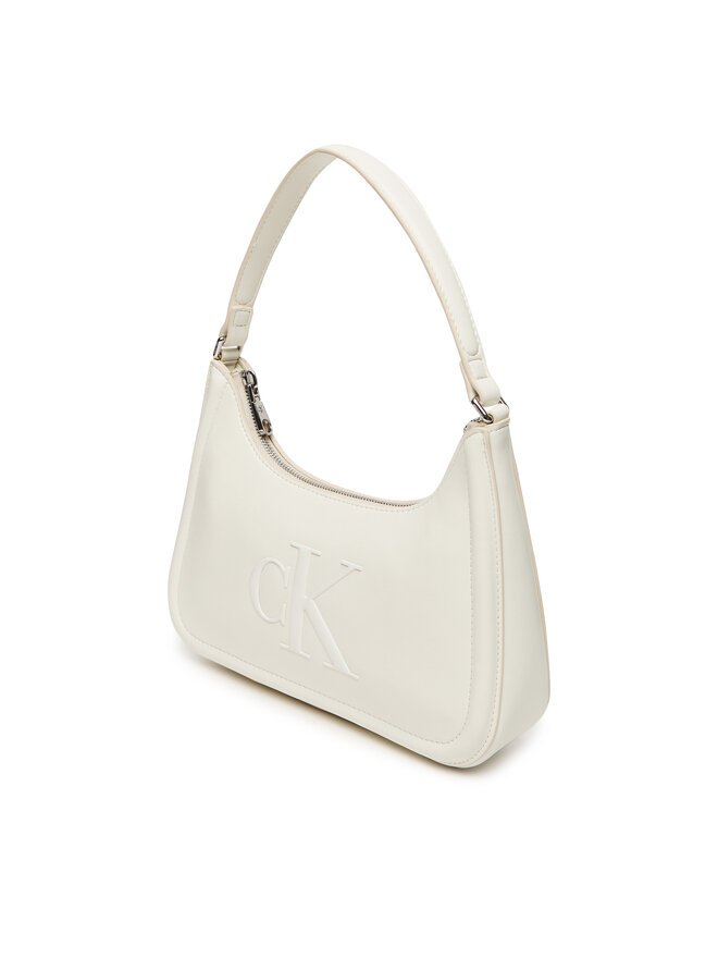 Calvin Klein Handtasche Calvin Klein Bold Ck Small Shoulder Bag LV04F3230G Weiß