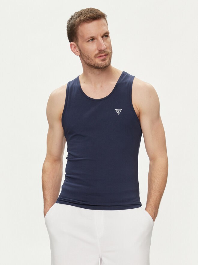 Guess Guess Tank top marškinėliai U97M02 KCD31 Tamsiai mėlyna Regular Fit