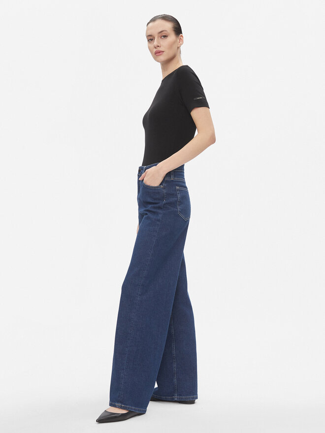 Calvin Klein Calvin Klein Póló Modal Rib Ss Tee K20K206404 Fekete Slim Fit